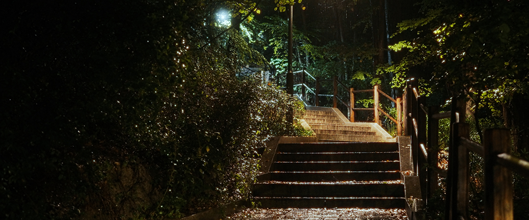 Hiking up Namsan in the rain