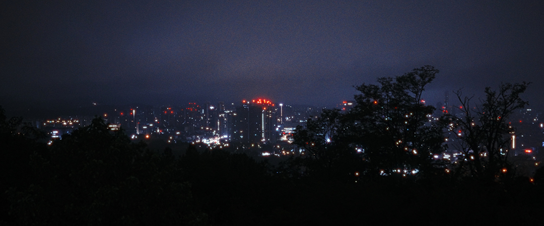 Building lights at night