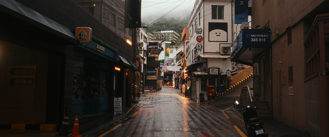 Rainy street in Myeongdong